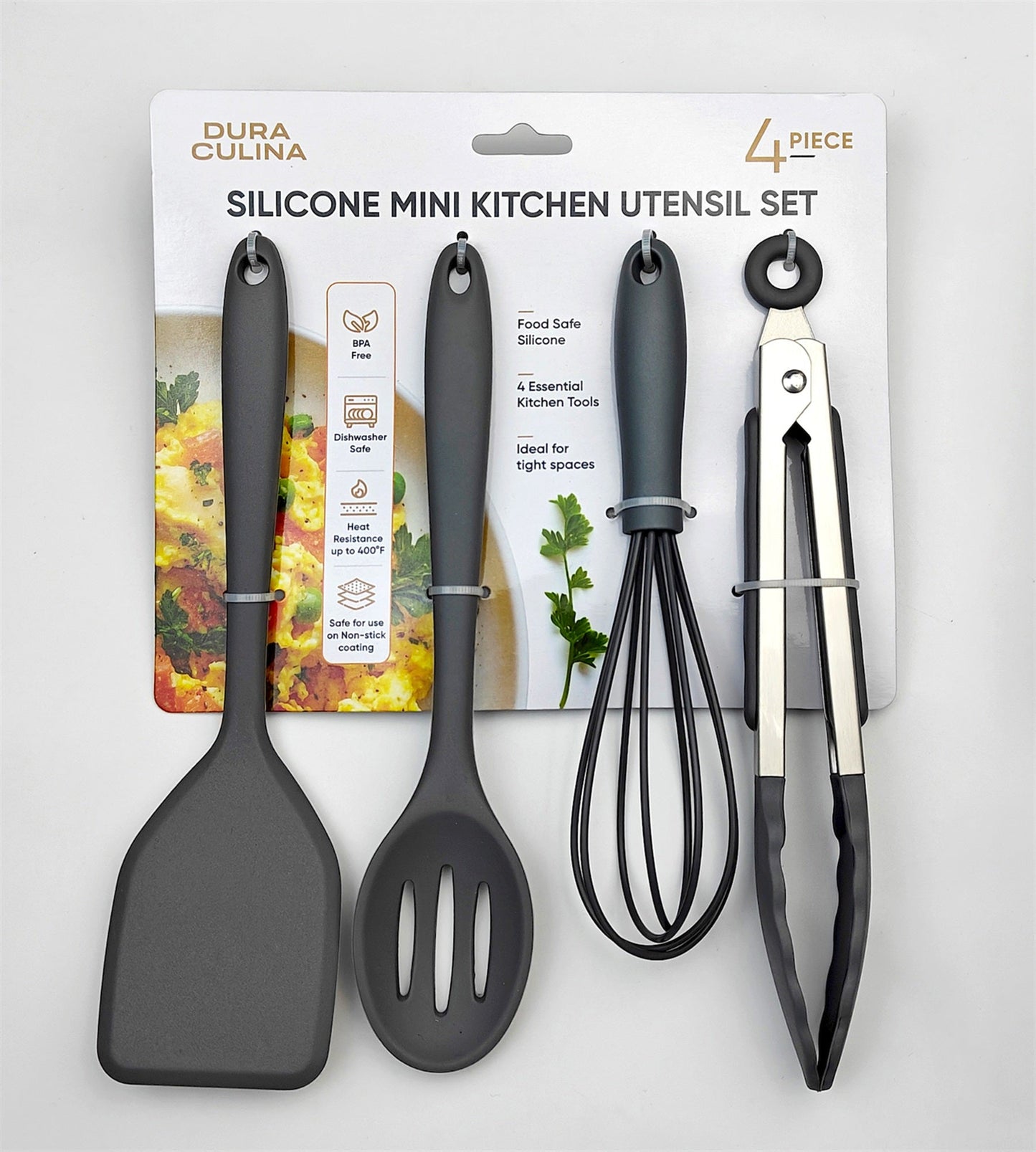 4-Piece Grey Mini Silicone Tool Set - perfect for a premium Southern-style kitchen