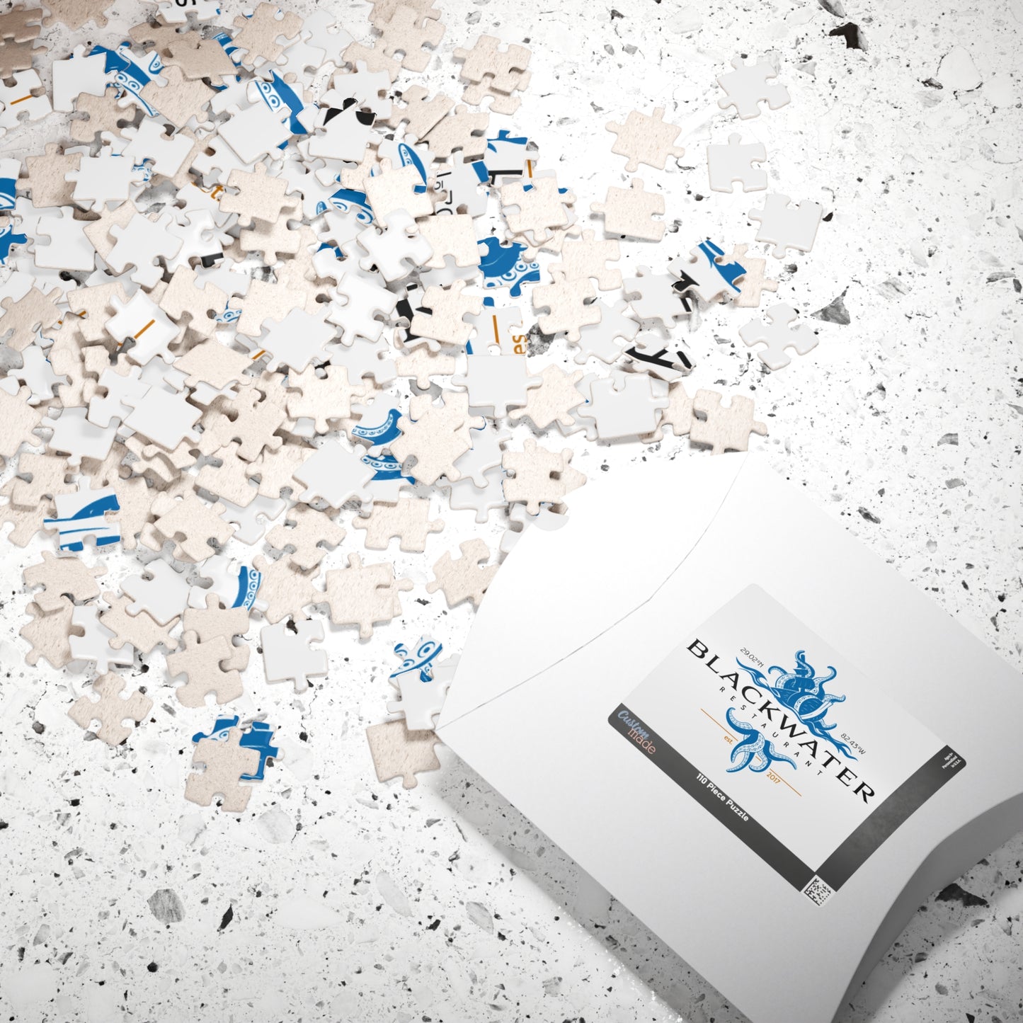 Blackwater Restaurant Octopus Logo Puzzle — Nautical Bar & Seafood Jigsaw (110–1014 pcs)