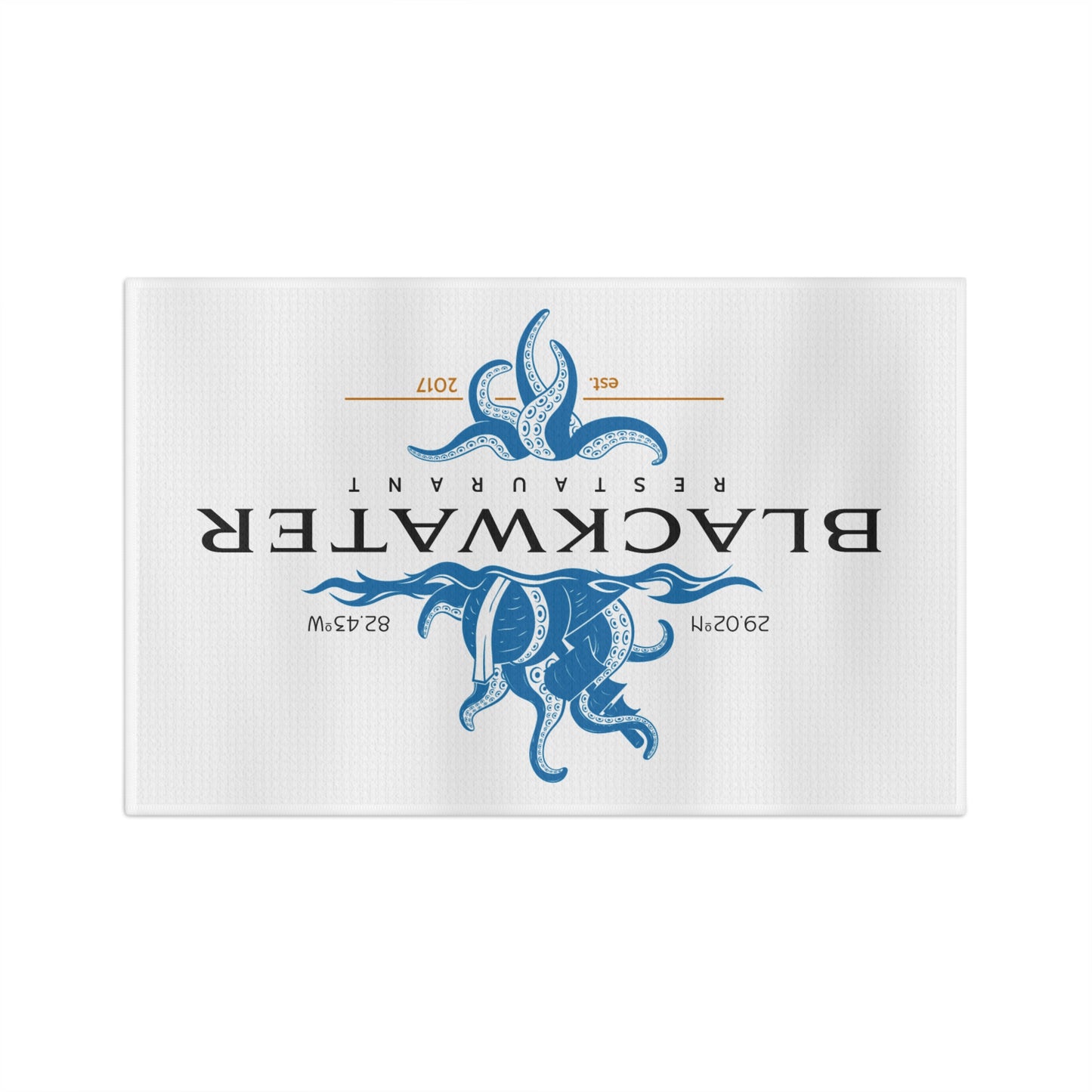 Blackwater Restaurant Octopus Microfiber Tea Towel — Nautical Kitchen Decor