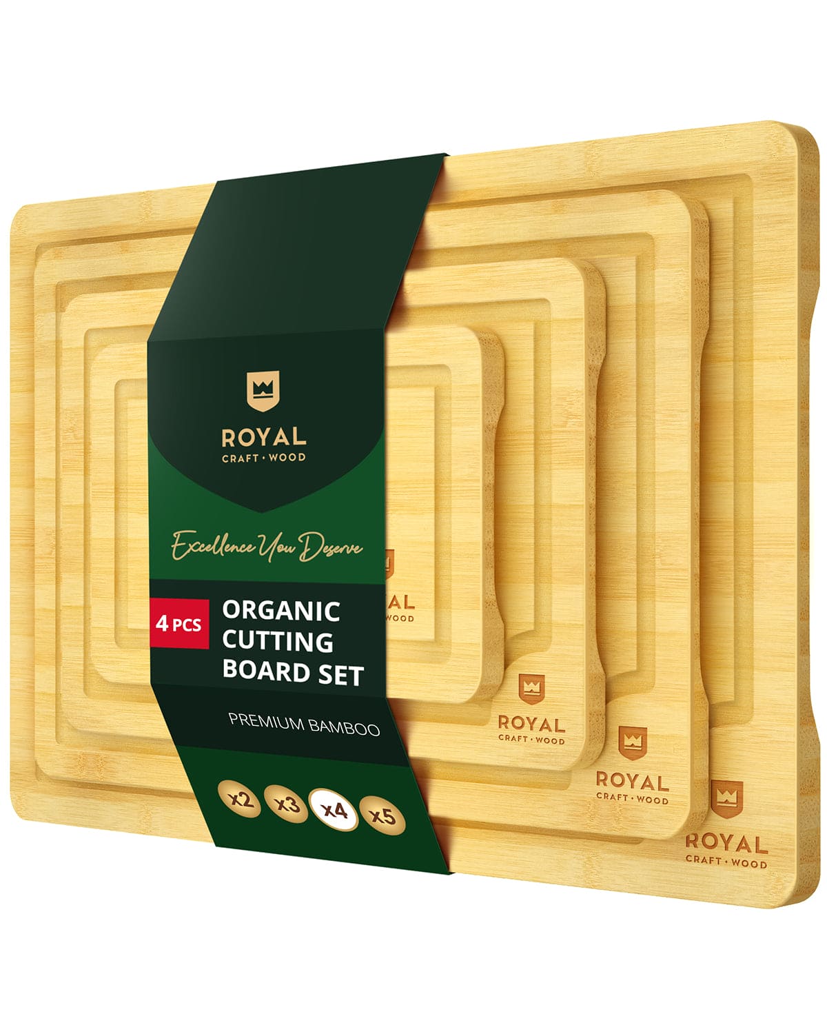 Cutting Board Set of 4, Bamboo-0