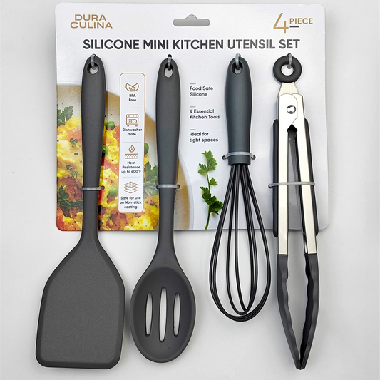 4-Piece Grey Mini Silicone Tool Set - perfect for a premium Southern-style kitchen