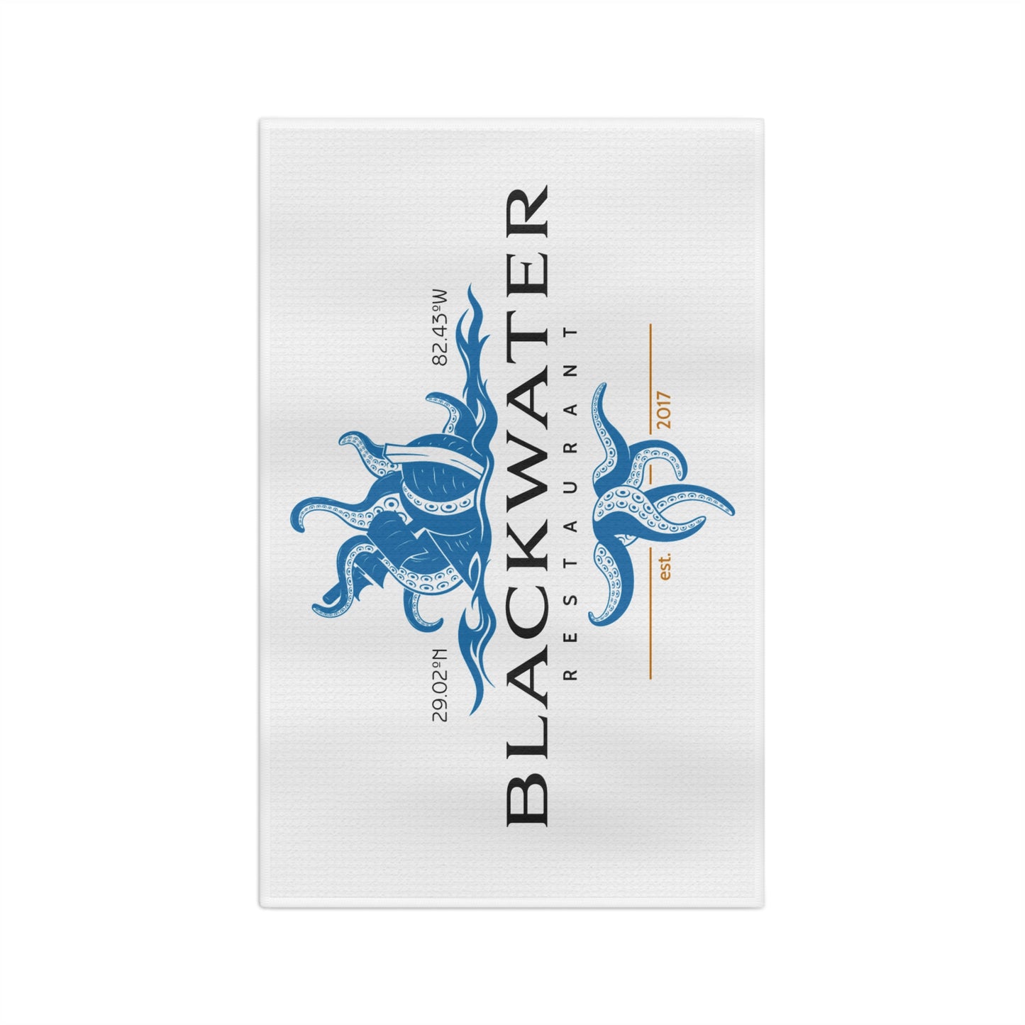 Blackwater Restaurant Octopus Microfiber Tea Towel — Nautical Kitchen Decor