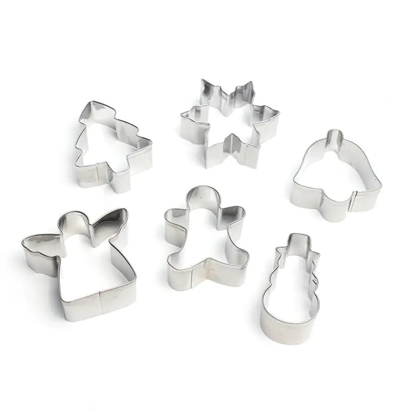 6PCS Stainless Steel Christmas Cookie Cutters Set