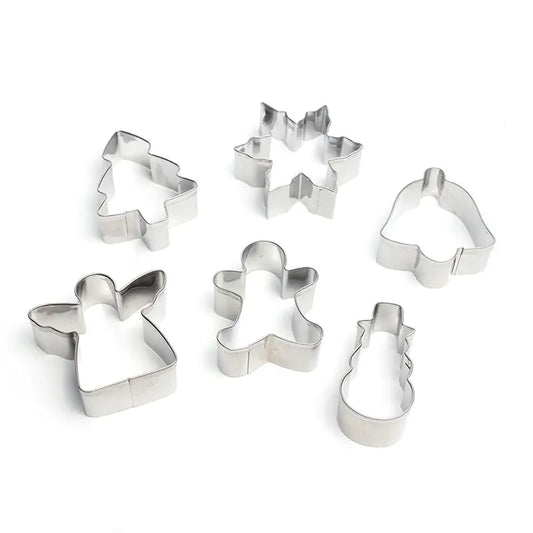 6PCS Stainless Steel Christmas Cookie Cutters Set