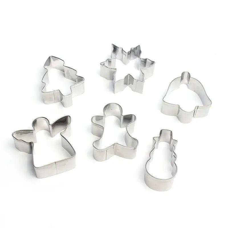 6PCS Stainless Steel Christmas Cookie Cutters Set