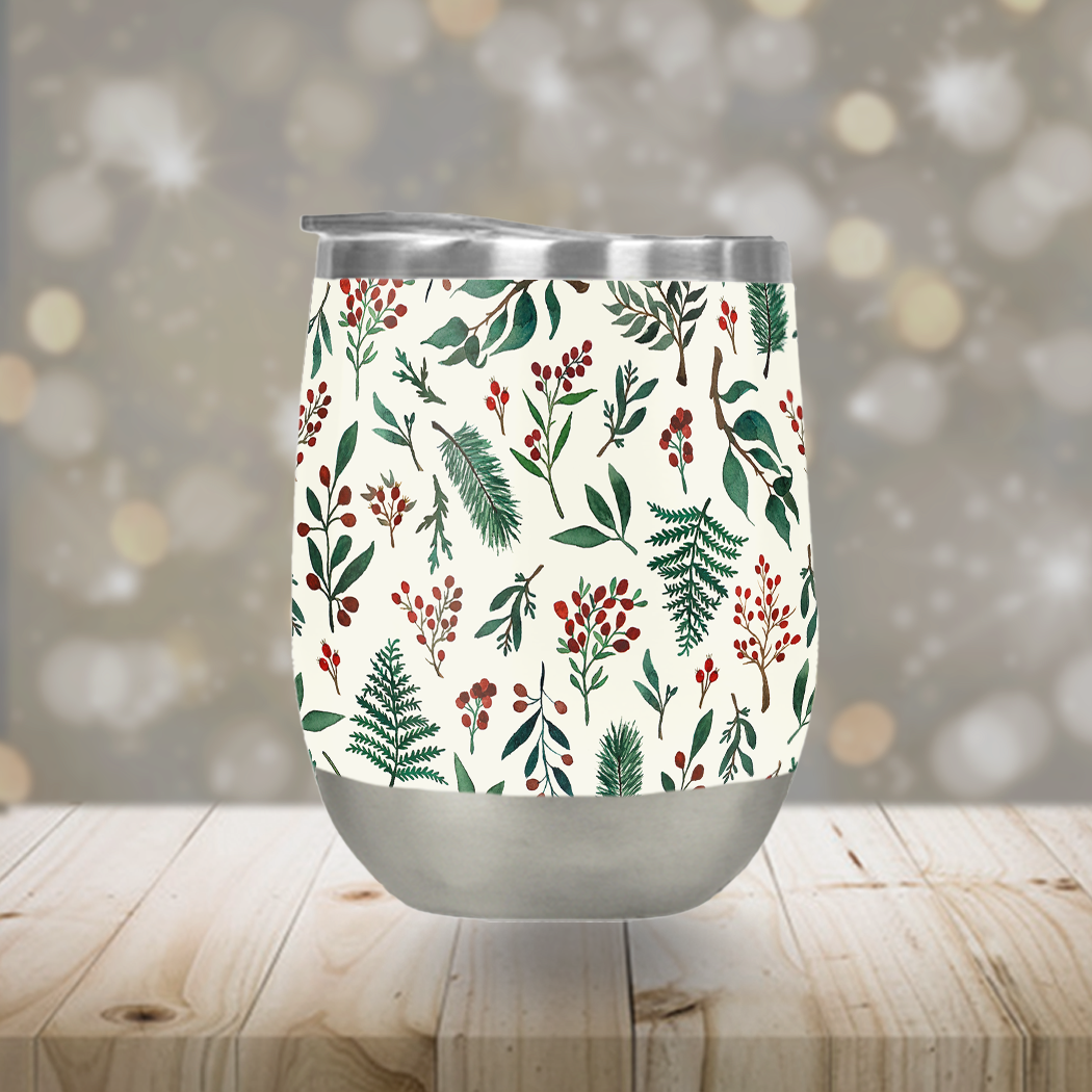 Christmas Berries Stemless Wine Tumbler
